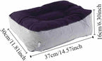 Footrest with Air Pump - Soft Flocking Adjustable Height Leg Support Cushion for Travel, Office & Home Use,37x30x16cm/14.57x11.81x6.30in(Purple＋Grey)