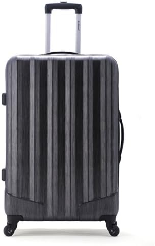 Rockland Santa Fe Hardside Spinner Wheel Luggage Set, Carbon, 3-Piece Set (20/24/28)
