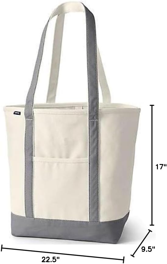 Lands' End Open Top Canvas Tote Bag