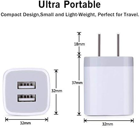 USB Plug, USB Wall Charger 3 Pack, GiGreen Dual Port Electrical Plug Wall Outlet Charger Cube 5V 2.1A Charging Block Compatible iPhone 16 15 14 13 12 11 X,Samsung S25 S24 S23 S20 S10 S9 Note20,LG,Moto