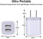 USB Plug, USB Wall Charger 3 Pack, GiGreen Dual Port Electrical Plug Wall Outlet Charger Cube 5V 2.1A Charging Block Compatible iPhone 16 15 14 13 12 11 X,Samsung S25 S24 S23 S20 S10 S9 Note20,LG,Moto