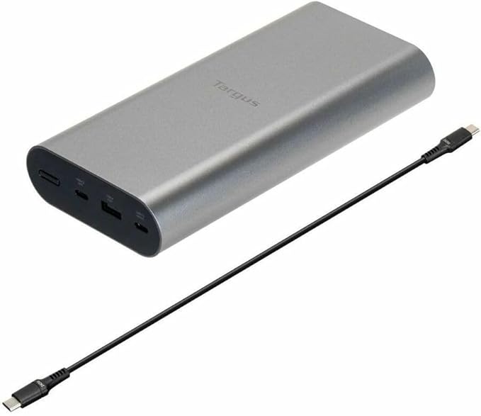 Targus 100W USB-C Portable Power Bank – 25,000mAh High-Capacity Battery, PD 3.0 Fast Charging, Airline-Safe, Charge 3 Devices - APB080GLZ