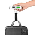 Digital Luggage Scale, 110lb Capacity, Backlit LCD Display, Temperature Sensor, Silver
