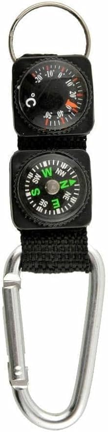 Black Carabiner Key Chain Compass Thermometer Metal Camping Outdoor Gadgets Hiking Survival to Multifunctional O0R8 Mountaineering,Electronics and Gadgets,Compasses