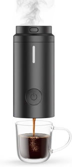 Portable Electric Coffee Maker, Black, Battery Powered, Single Serve, Travel Coffee Brewer with Carrying Case