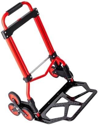 Heavy Duty Folding Hand Truck Trolley 80KG Capacity Multi Purpose Sack Barrow for Luggage Travel Moving Office & Auto Use Portable & Foldable Red Cart