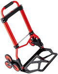 Heavy Duty Folding Hand Truck Trolley 80KG Capacity Multi Purpose Sack Barrow for Luggage Travel Moving Office & Auto Use Portable & Foldable Red Cart