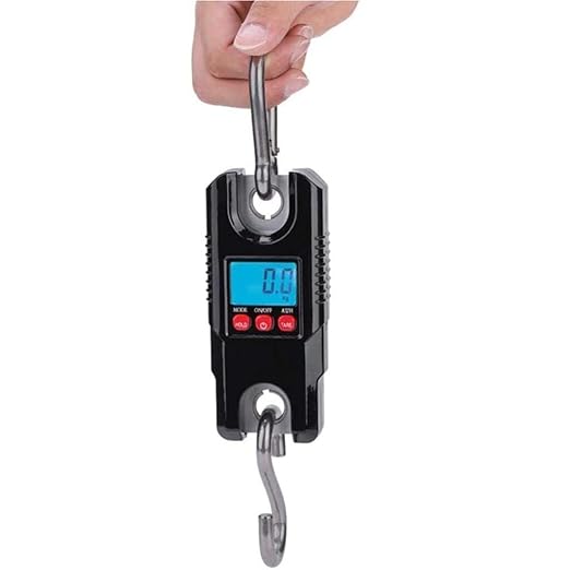 Portable Luggage Scale, Digital Balance Fishing Weighing Electronic Scale 300kg Heavy Hanging Stainless Steel Hook Scale Luggage Scale