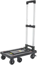 Foldable Hand Truck Portable Folding Trolley for Cargo & Luggage Compact Household Trailer Lightweight Platform Cart Black Medium Size Ideal for Couriers & Travel