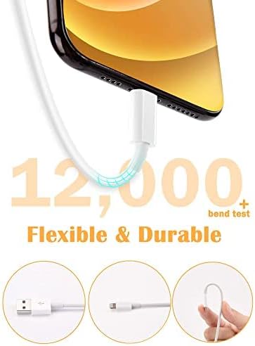 4 Pack [Apple MFi Certified] Apple Charging Cables 10ft, iPhone Chargers Lightning Cable 10 Foot, Fast iPhone Charging Cord for iPhone 14/14Pro/13/13Pro/12/11/11Pro/11Max/ X/XS/XR, ipad(White)