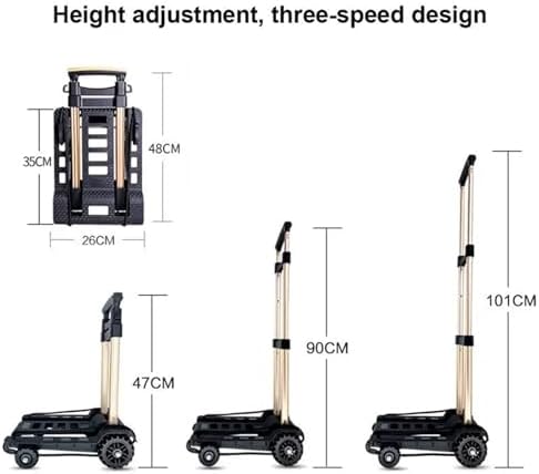 Foldable Heavy Duty Hand Truck & Luggage Cart Versatile Trolley for Shopping Travel Camping s & Garden Use Backpack Design for Easy Mobility