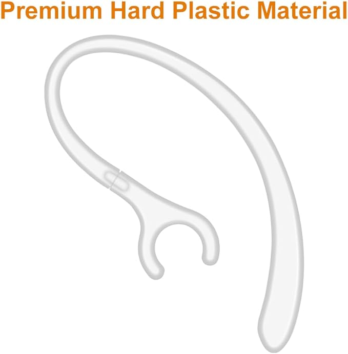 6 Pack Replacement Ear Hook Universal Small Clamp Loop Clip for Other Bluetooth Headset (Clear)