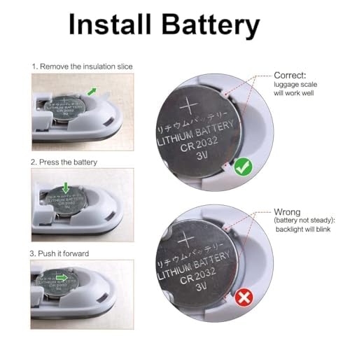 ROTOPATA Digital Luggage Travel Scale with Overweight Warning Function, Portable Handheld Electronic Weighing Scale with Hook, 50kg and Backlit LCD Display Screen Design for Suitcase Baggage