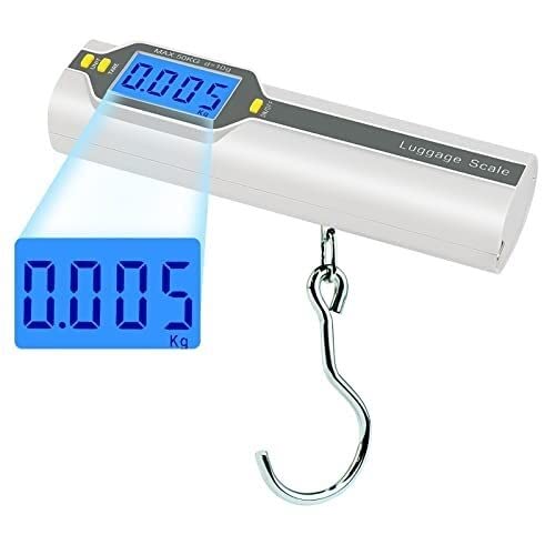 Portable Luggage Scale, Digital Luggage Scale Hanging Hook Scale Tape Measure 50kg X 10g for Traval Luggage Suitcase Bag Weight Scale