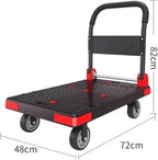 HeavyDuty Folding Steel Platform Cart with Swivel WheelsPortable Moving Trolley for Easy Transport Ideal for Home Warehouse and Office Use