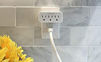 Maxxima 3 Grounded Multi Outlet Adapter Wall Plug - Outlet Extender Wall Tap, Turns 1 Outlet into 3, Indoor 3 Way Plug Splitter - White - 4 Pack