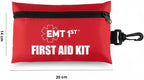 EMT 1st 73 Pcs Emergency Responder Mini First Aid Kit Pouch with 23 Unique Items & Emergency Blanket,First Aid Kit for car, Travel & Home - Emergency Bag for Hiking, Camping, Backpacking and Outdoor