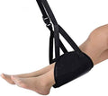 Office Footrest with Adjustable Height, Portable Airplane Travel Foot Rest Hammock, Under Desk Foot Hammock for Flight Bus Train Office Home