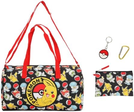 Pokémon Half Poké Ball & Character Print 5-Piece Duffel Bag Set