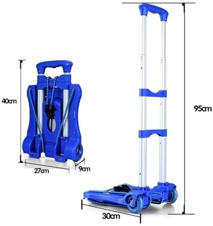 Heavy Duty Folding Hand Truck Portable Trolley Cart for Luggage Shopping & Moving Foldable Sack Wheel Barrow for Home Use (Black 02)