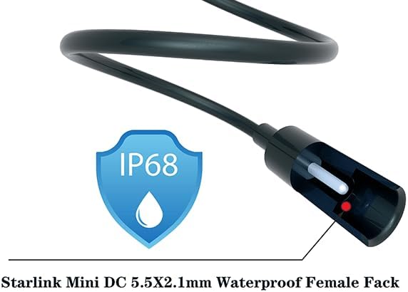 Starlink Mini 12V Adapter-12V/24V to 48V Input Battery Modification Boost Converter |18AWG Waterproof DC Female Plug | Starlink Mini Power Supply Accessories for RV | Starlink Mini Battery | Tugboat