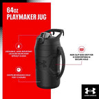 Under Armour Insulated Water Bottle with Handle & Fence Hook, Half Gallon Sports Water Jug, Leak-Resistant & BPA-Free for Baseball, Football & Gym - Vapor Green/Black, 64oz