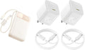 Baseus 45W 2 Pack PPS Fast Charger Type C with USB-C Cable, Bundle with 20000mAh Compact Portable Charger 45W, CCC Certified Power Bank Built-in USB-C Cables