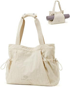 Gym Tote Bag for Women, Lightweight Yoga Mat Bag with Wet Dry Storage Pocket & Multi Pockets