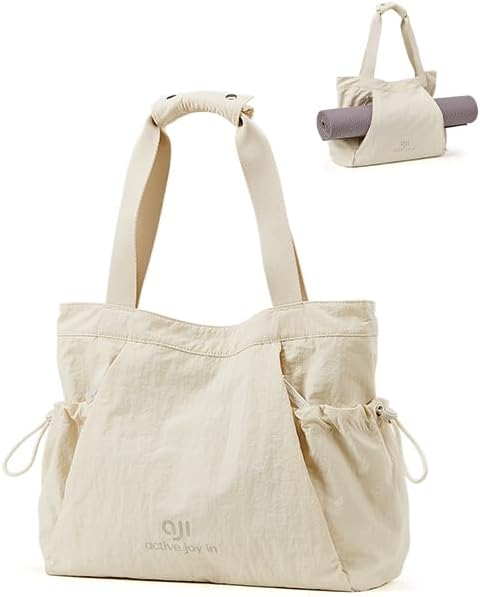 Gym Tote Bag for Women, Lightweight Yoga Mat Bag with Wet Dry Storage Pocket & Multi Pockets