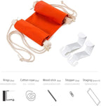 Home-organizer Tech Portable Adjustable Foot Hammock for Corner Desk Office Foot Rest Mini Under Desk Foot Rest Hammock for Home, Office, Airplane, Travel, Study and Relaxing (Red White Strip)