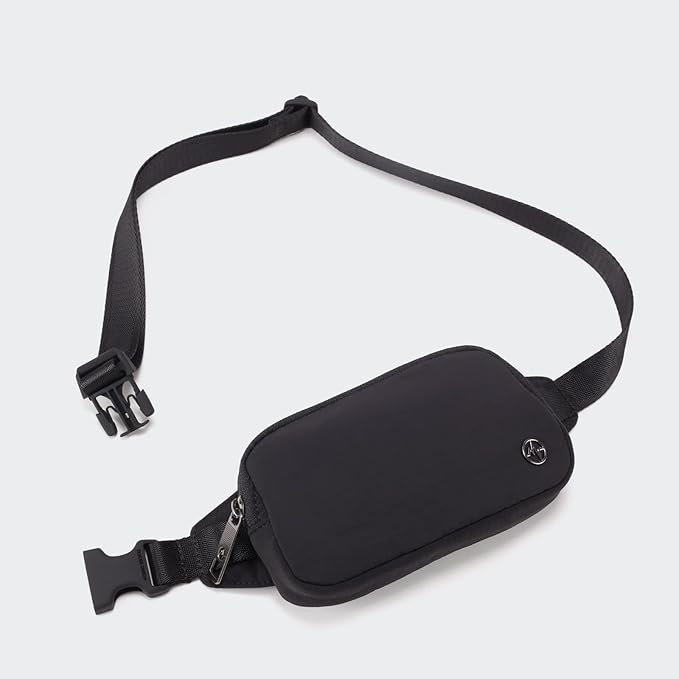 Pander Mini Belt Bag – Ultra Compact, Fits 6.7” Phone, Lipstick, Earbuds, Essentials, Small Crossbody Waist Purse, Black Onyx