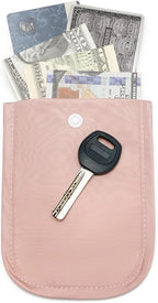 uvbws2PCS Travel Hidden Bra Wallet - Travel Women's Neck Bag - Hidden Money Bag with Adjustable Elastic Band - Ensuring Safe Travel of Valuable Items-Pink+Black