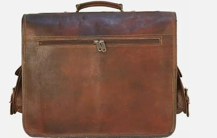 RAJERIYA Leather Messenger Bag for Men, 18 Inch Laptop, Vintage Handmade Leather Shoulder Satchel Bag, Full Grain Business Briefcase for Office/Work/Travel.