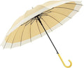 ThreeH Big Beatiful Umbrella with Arc Classic Wood Handle 16 Ribs 48" Windproof Sturdy Stick Rain Umbrella