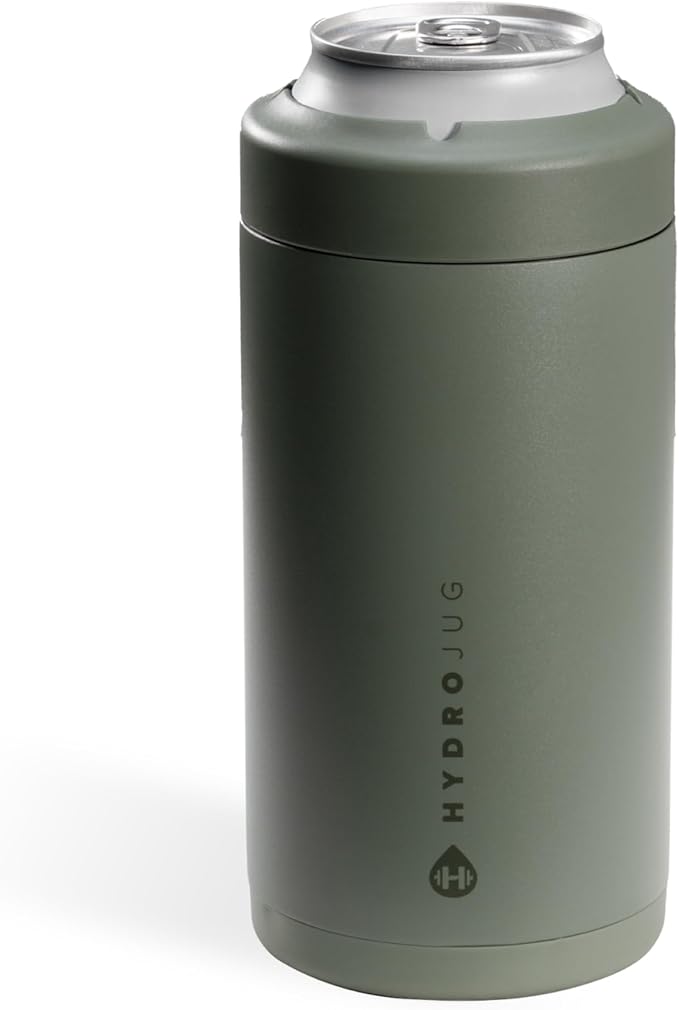 HydroJug Standard Can Cooler - 2-in-1 Insulated Can Cooler Cup - Stainless Steel Can Holder with Non-Slip Rubber Base - Screw-Top Lid - Dishwasher Safe - 16oz, Courtyard