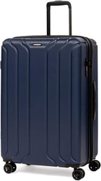 NONSTOP NEW YORK Luggage Expandable Spinner Wheels hard side shell Travel Suitcase Lightweight, TSA Lock, Double USB Port (Navy, 3-Piece Set (20/24/28))