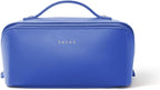 EACHY Travel Makeup Bag, Large Capacity Cosmetic Bag for Women, Waterproof PU Leather, Flat Open Portable Toiletry Bag for Skincare, Brushes & Travel Essentials