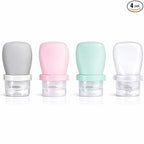 1 oz Silicone Travel Bottles, Leakproof Squeeze Bottle Mini Travel Size Container for Toiletries Lotion Shampoo and Conditioner Liquid Salad Dressing to go Condiment, TSA Approved, 4 Pack