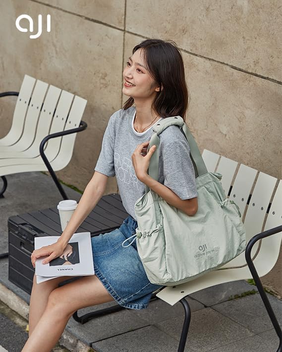 Gym Tote Bag for Women, Lightweight Yoga Mat Bag with Wet Dry Storage Pocket & Multi Pockets