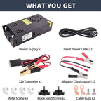 12V Power Supply 360W 30A, AC to DC Converter 110v to 12v dc Power Supply Adjustable Universal Transformer for RV, Radio/Car Stereos, LED Strip, CCTV, Computer Project, 3D Printer