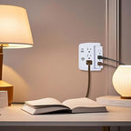 OSKOS 6 Outlets Wall Outlet with 2.4A USB Charger (1A1C), 500J Surge Protector, Wall Tap, 15A/120V/1800W Rotatable Outlets, UL Listed