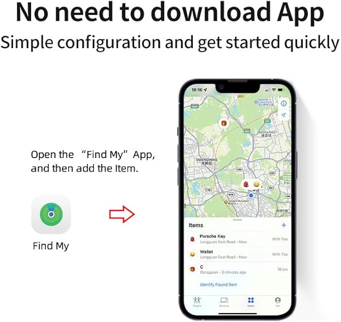 Find My Tag,Item Finder for Keys, Car, Wallet, Luggage, Bag, Pets and More, Works with Apple Find My App (iOS only), GPS Tracker for Kids (Blue)