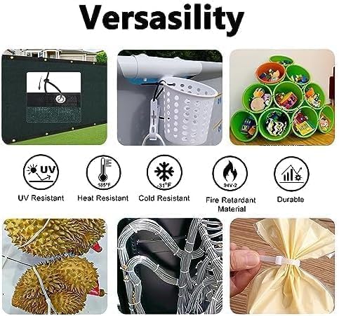 250lb White Zip Ties Heavy Duty 12 Inch Outdoor, Extra Large Cable Tie Wraps Long Plastic Wire Ties Wide Big Strong Thick Clear Zipties 50 Pack