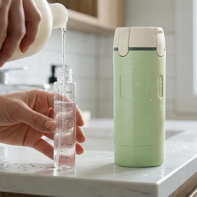 4 in 1 Travel Dispenser, 2026 New Travel Bottles for Toiletries, 4-in-1 Travel Refill Bottle Portable Travel Size Containers for Shampoo Lotion Conditioner Cream (Green+White)