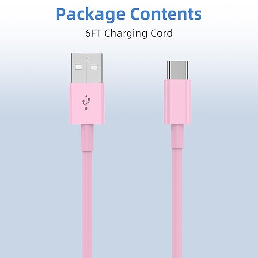 2Pack 6FT USB to USB C Cable for iPhone 17 16 15 Charger Cord, for Apple 17 16 15 Pro/Pro Max/Plus Type C Cord, for iPad Pro 12.9/11, Air 5th/4th Gen, Car Carplay Charging Cable for Android(Pink)