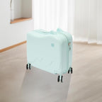 18" Kids Ride-On Suitcase,Children's Carry On Luggage Case,Rolling Luggage With Lock,Travel Trolley Case for Short Trips,School Trips,Outings (Mint Green)