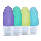 Dot&Dot Leak Proof Toiletry Bottles - 4 Pack Silicone Travel Bottles - Shampoo & Conditioner Container with TSA Quart Bag - 1 oz