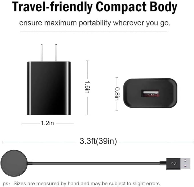 Watch Charger Compatible for Samsung Galaxy Watch 8/8 Classic,7/6/Ultra, 5/5 Pro/4/4/6 Classic/3/Active 2/Active 1, Magnetic Wall Fast Charging Adapter & Cable, Magnetic Wireless Charging Cable 3.3FT