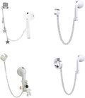 4 Pair Wireless Earbuds Anti-Lost Straps Wireless Ear Buds Clip Holder Protector Lanyard Chain Earrings for Apple AirPods Echo Buds Bluetooth Headphones ENC In-ear Earphones Needn't Ear Hole
