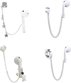 4 Pair Wireless Earbuds Anti-Lost Straps Wireless Ear Buds Clip Holder Protector Lanyard Chain Earrings for Apple AirPods Echo Buds Bluetooth Headphones ENC In-ear Earphones Needn't Ear Hole